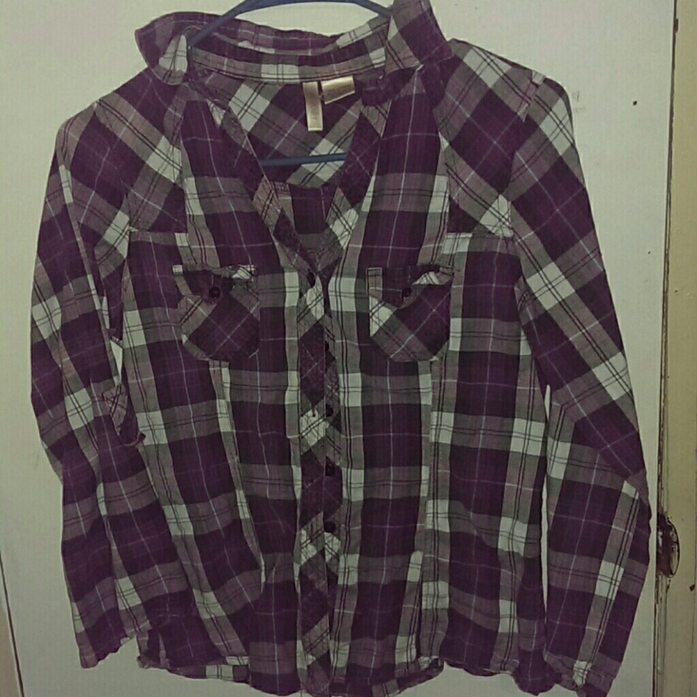 Purple plad shirt